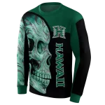 hawaii rainbow warriors skull motif green black hoodie best selling