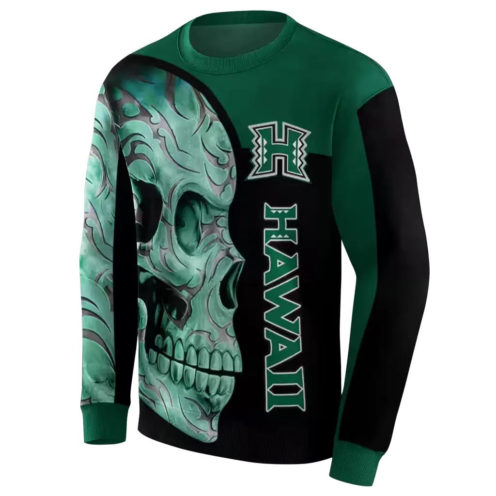 hawaii rainbow warriors skull motif green black hoodie new arrival hawaii rainbow warriors skull motif green black hoodie new arrival