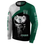 hawaii rainbow warriors skull punisher silver black hoodie best selling