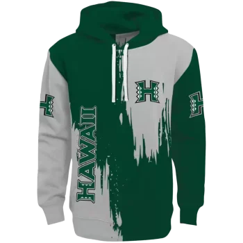 hawaii rainbow warriors splatter effect green hoodie best selling