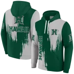hawaii rainbow warriors splatter effect green hoodie best selling