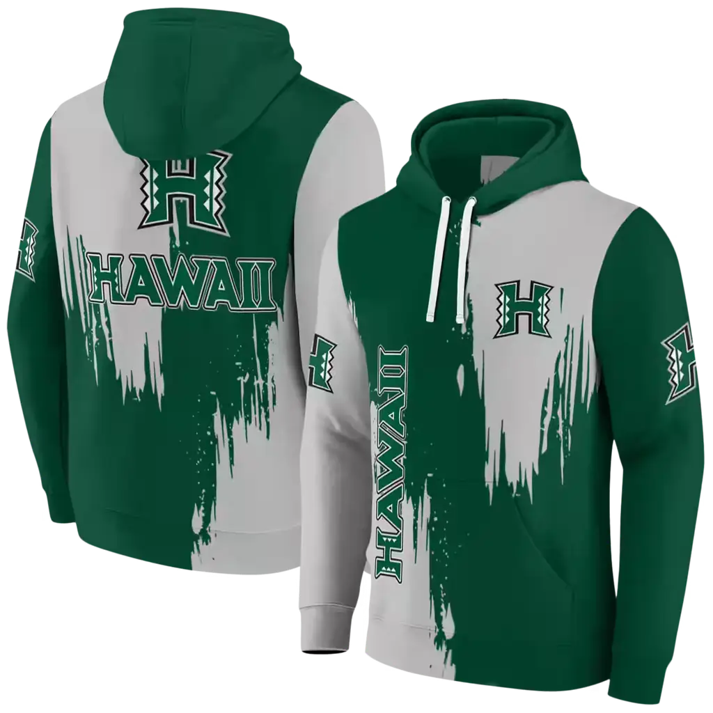 hawaii rainbow warriors splatter effect green hoodie fashion forward hawaii rainbow warriors splatter effect green hoodie fashion forward