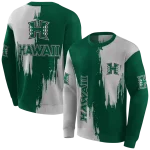 hawaii rainbow warriors splatter effect green hoodie best selling