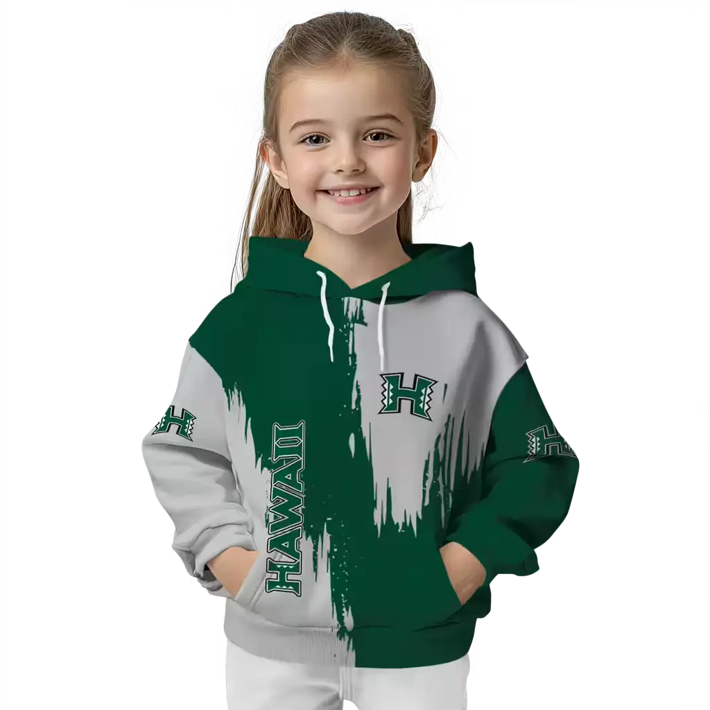hawaii rainbow warriors splatter effect green hoodie top rated hawaii rainbow warriors splatter effect green hoodie top rated