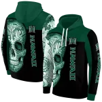 hawaii rainbow warriors sugar skull green black hoodie best selling