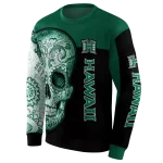hawaii rainbow warriors sugar skull green black hoodie best selling