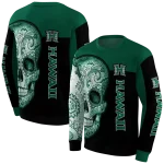 hawaii rainbow warriors sugar skull green black hoodie best selling