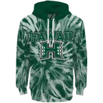 hawaii rainbow warriors tie dye pattern green hoodie best selling
