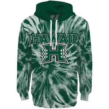 hawaii rainbow warriors tie dye pattern green hoodie best selling