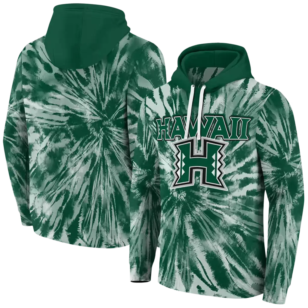 hawaii rainbow warriors tie dye pattern green hoodie fashion forward hawaii rainbow warriors tie dye pattern green hoodie fashion forward