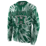 hawaii rainbow warriors tie dye pattern green hoodie best selling