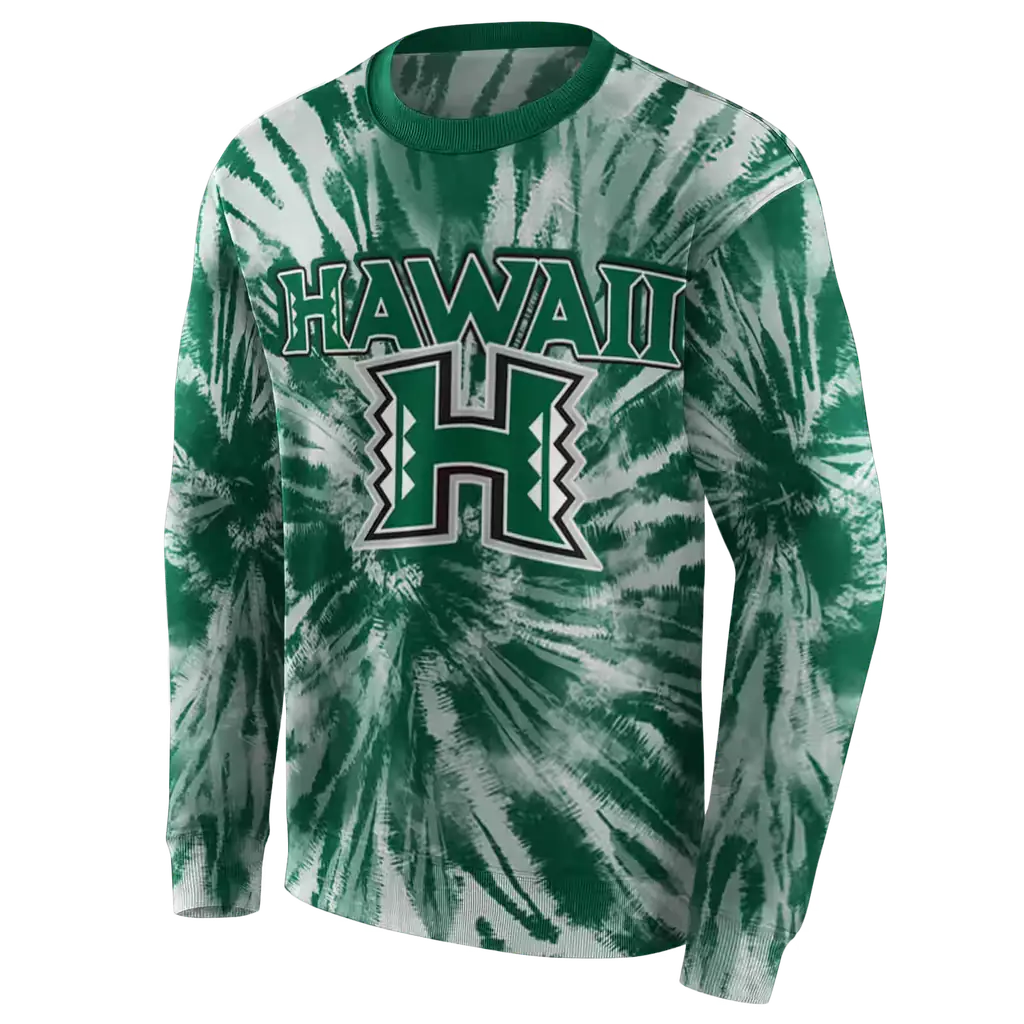 hawaii rainbow warriors tie dye pattern green hoodie new arrival hawaii rainbow warriors tie dye pattern green hoodie new arrival