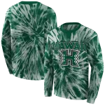 hawaii rainbow warriors tie dye pattern green hoodie best selling