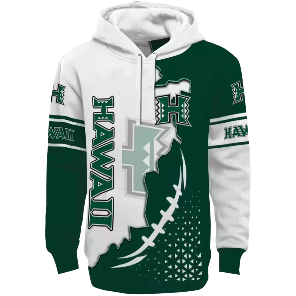 hawaii rainbow warriors triangular pattern green white hoodie best selling hawaii rainbow warriors triangular pattern green white hoodie best selling