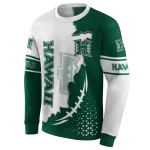 hawaii rainbow warriors triangular pattern green white hoodie best selling