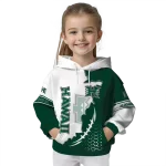 hawaii rainbow warriors triangular pattern green white hoodie best selling