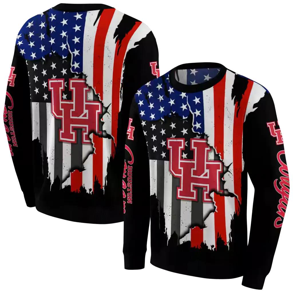 houston cougars american pride black hoodie premium grade houston cougars american pride black hoodie premium grade