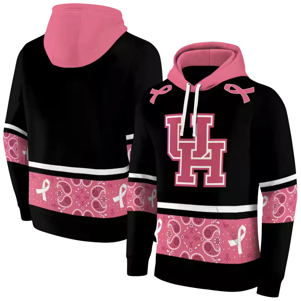 houston cougars awareness ribbon black pink hoodie fashion forward houston cougars awareness ribbon black pink hoodie fashion forward