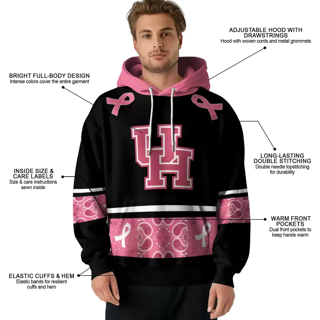 houston cougars awareness ribbon black pink hoodie latest model houston cougars awareness ribbon black pink hoodie latest model