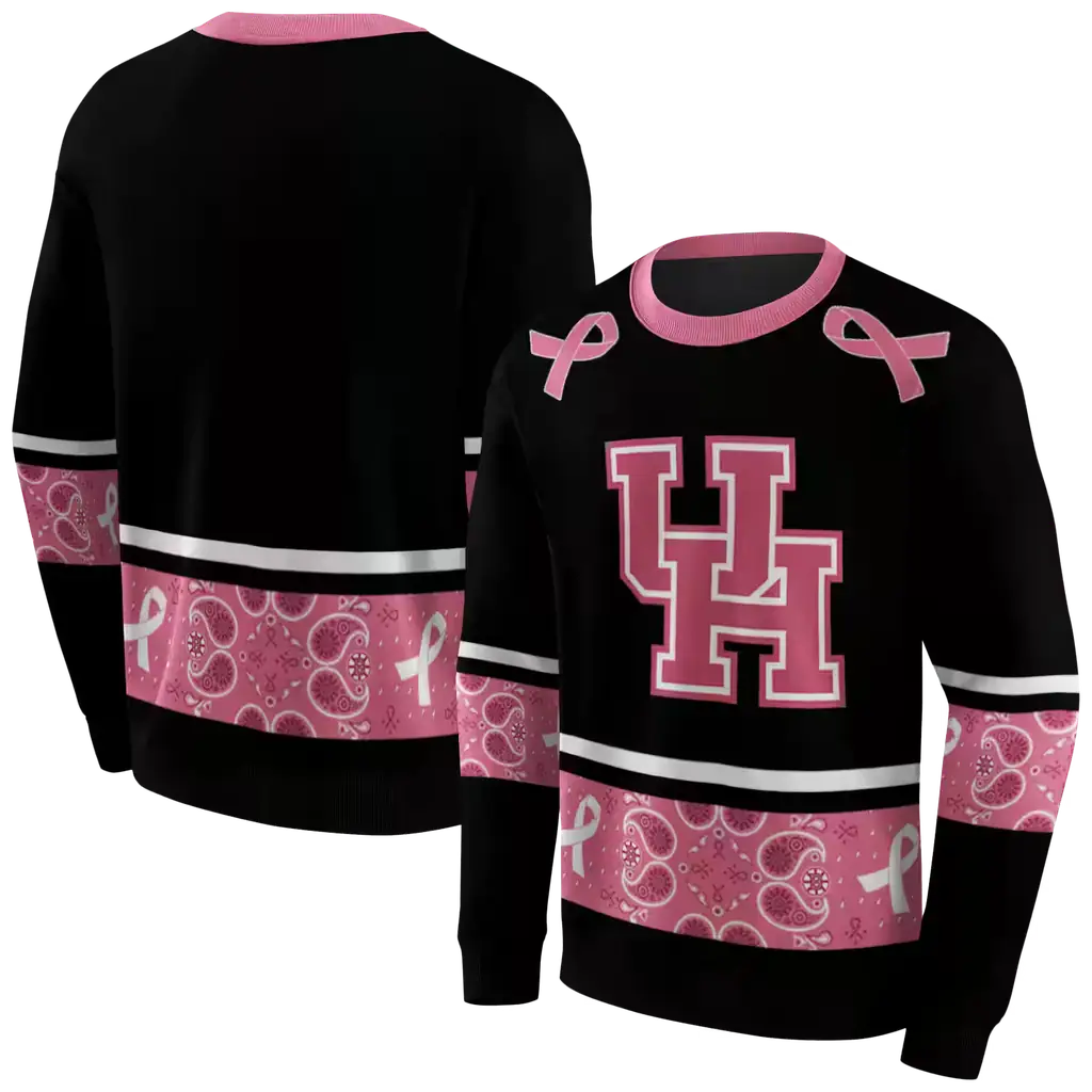 houston cougars awareness ribbon black pink hoodie premium grade houston cougars awareness ribbon black pink hoodie premium grade