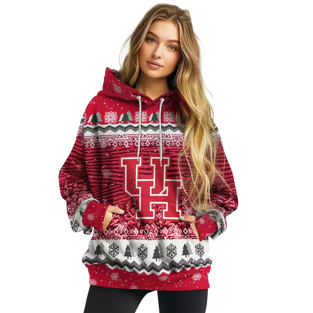 houston cougars christmas trees red hoodie high quality houston cougars christmas trees red hoodie high quality