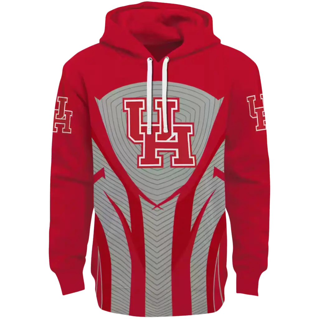 houston cougars concentric lines red black hoodie best selling houston cougars concentric lines red black hoodie best selling