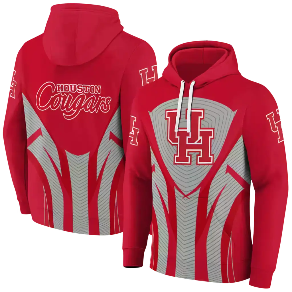 houston cougars concentric lines red black hoodie fashion forward houston cougars concentric lines red black hoodie fashion forward