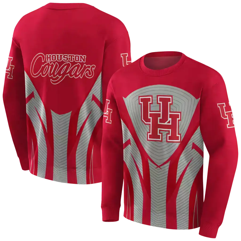 houston cougars concentric lines red black hoodie premium grade houston cougars concentric lines red black hoodie premium grade