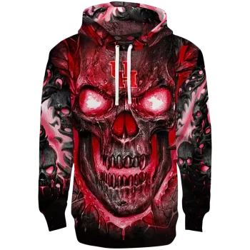 houston cougars demonic skull red black hoodie best selling