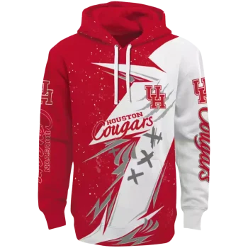 houston cougars dynamic slash red white hoodie best selling