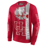 houston cougars football heartbeat red hoodie best selling