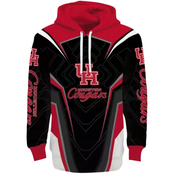 houston cougars futuristic pattern red black hoodie best selling