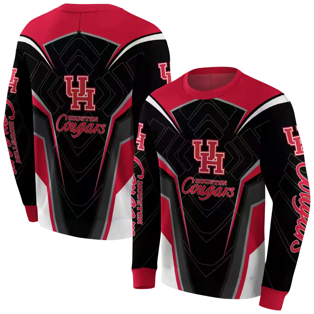 houston cougars futuristic pattern red black hoodie premium grade houston cougars futuristic pattern red black hoodie premium grade