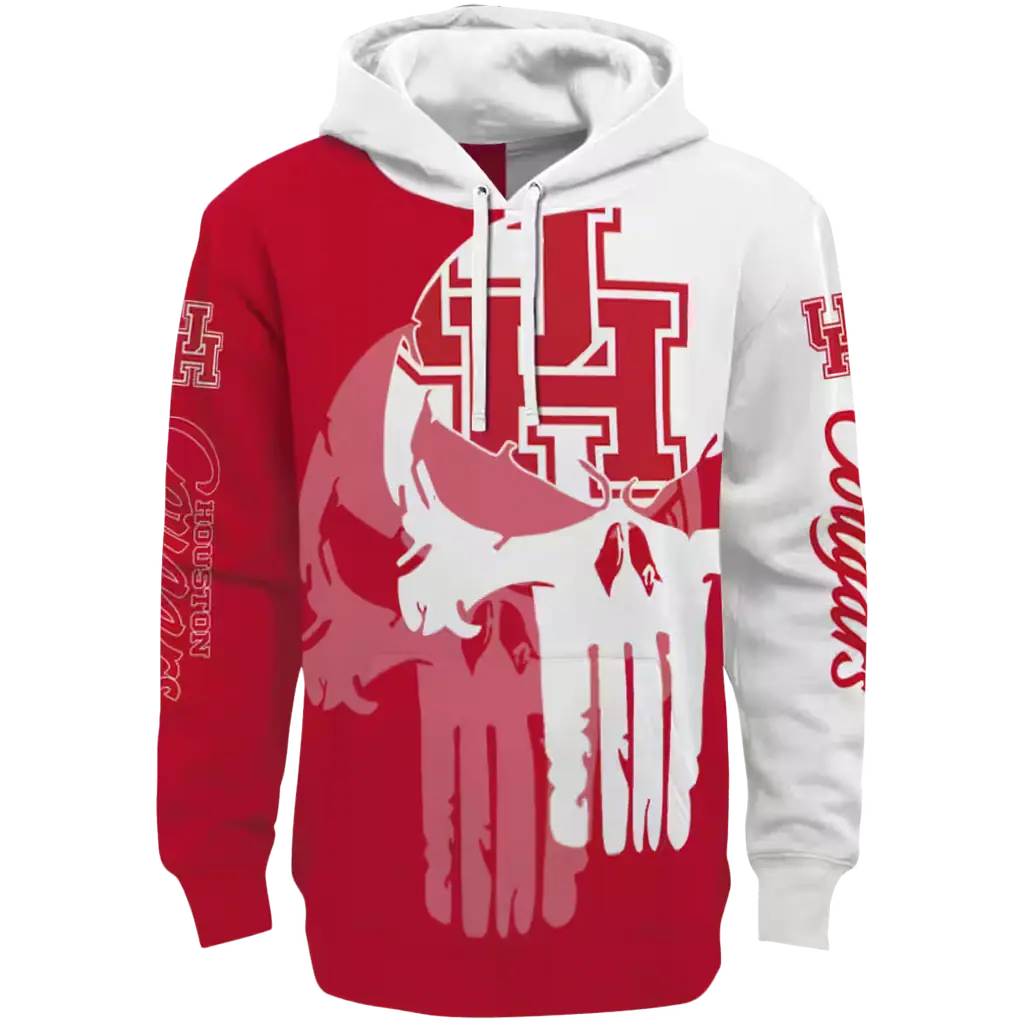 houston cougars graphic punisher red white hoodie best selling houston cougars graphic punisher red white hoodie best selling