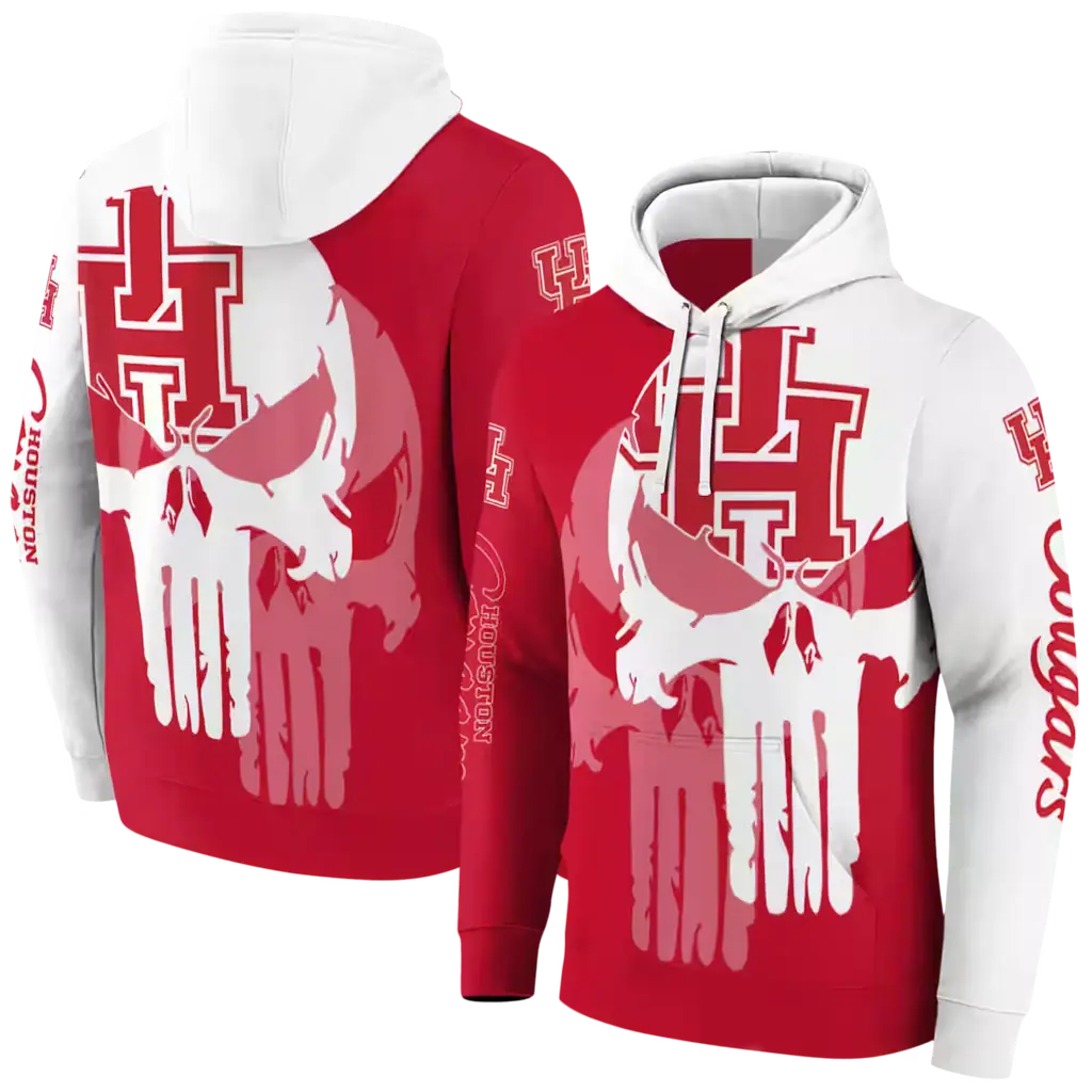 houston cougars graphic punisher red white hoodie fashion forward houston cougars graphic punisher red white hoodie fashion forward