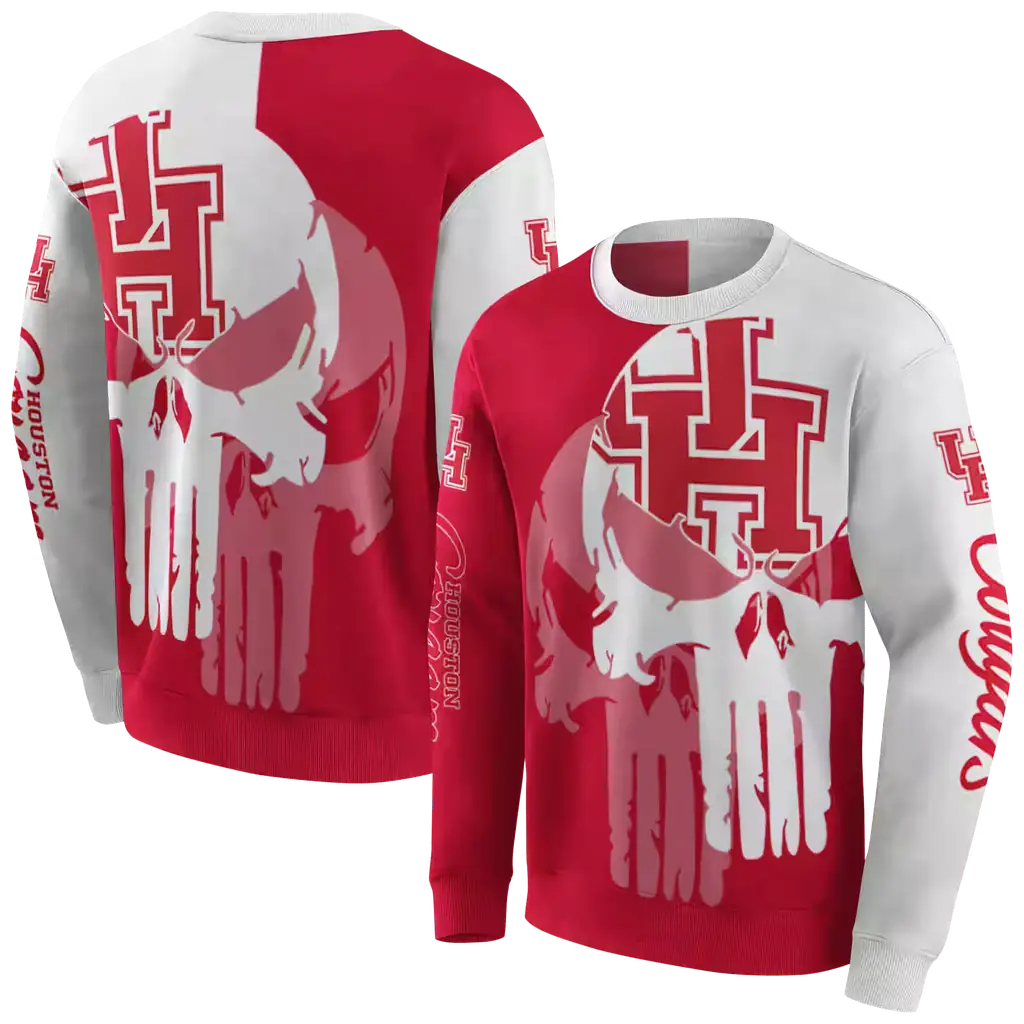 houston cougars graphic punisher red white hoodie premium grade houston cougars graphic punisher red white hoodie premium grade