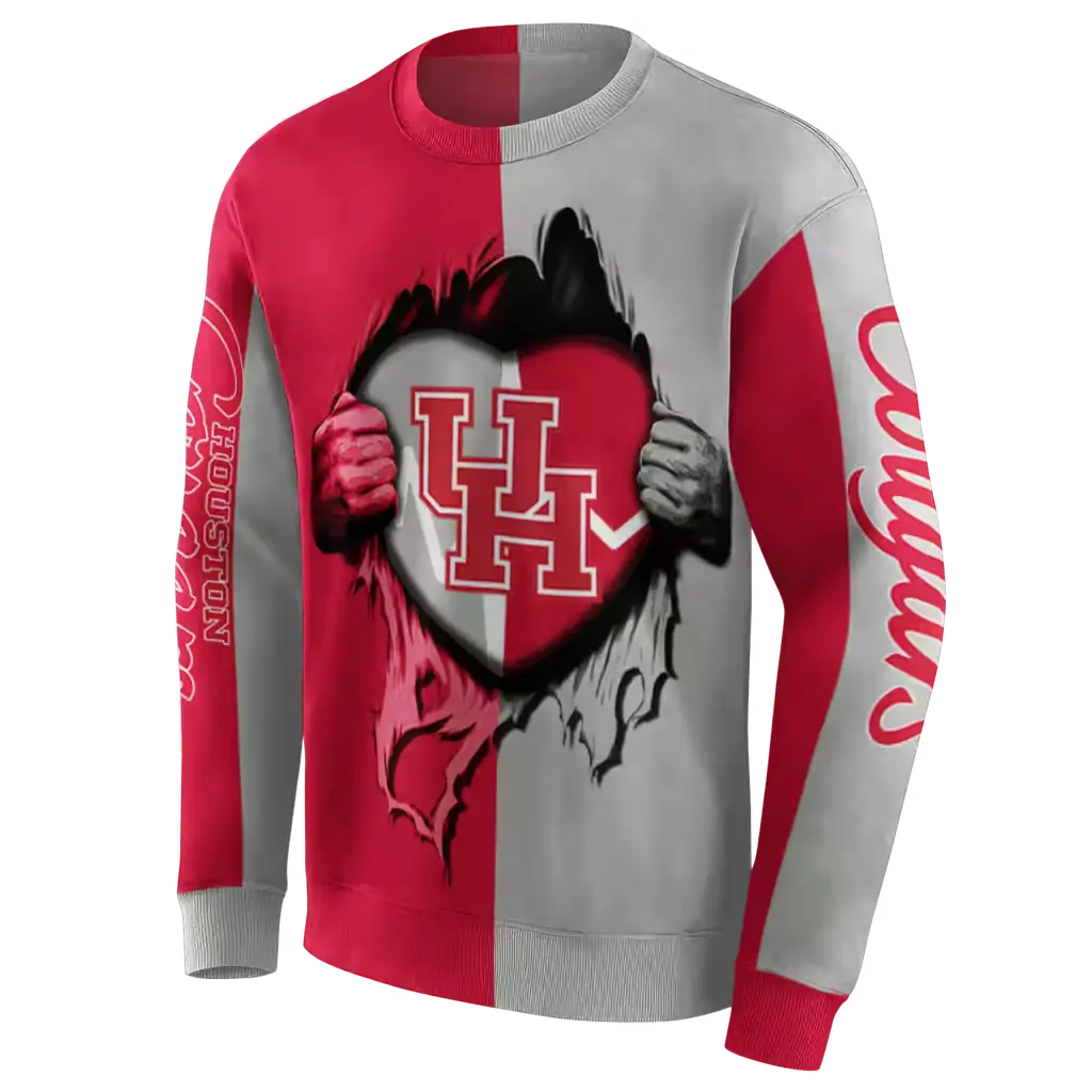 houston cougars heartbeat graphic red hoodie new arrival houston cougars heartbeat graphic red hoodie new arrival