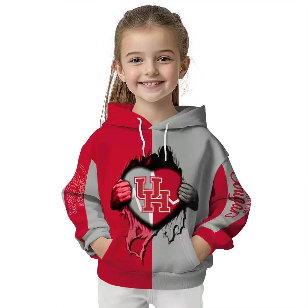 houston cougars heartbeat graphic red hoodie top rated houston cougars heartbeat graphic red hoodie top rated