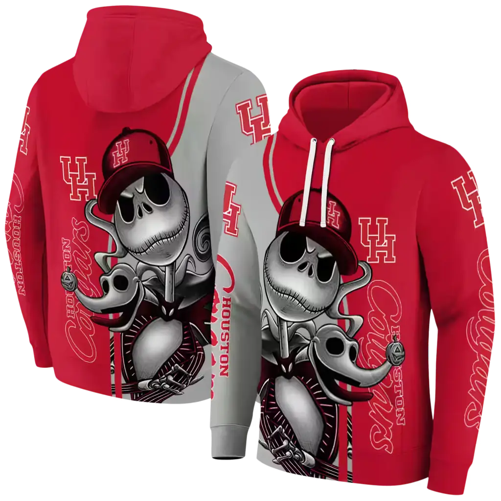 houston cougars jack skellington red hoodie fashion forward houston cougars jack skellington red hoodie fashion forward