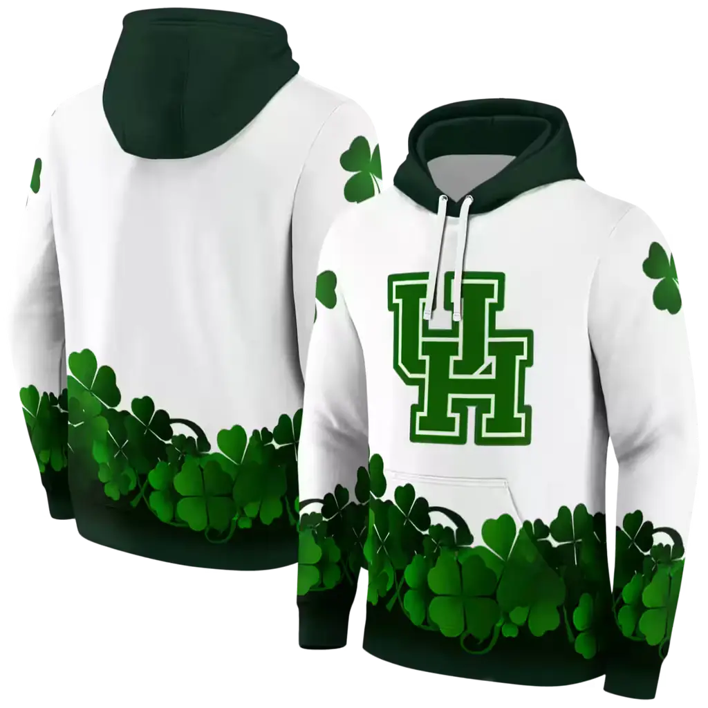 houston cougars lucky motif white green hoodie fashion forward houston cougars lucky motif white green hoodie fashion forward