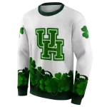 houston cougars lucky motif white green hoodie best selling