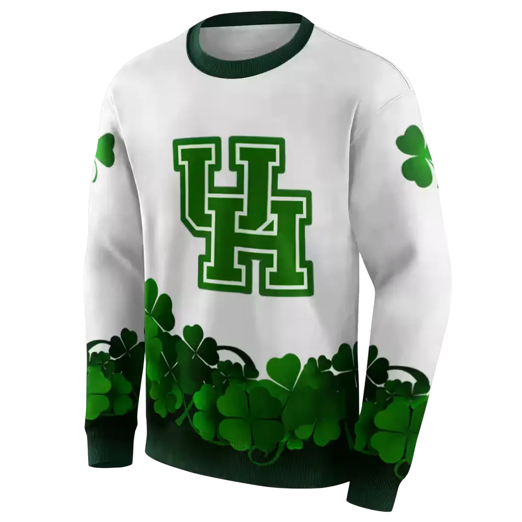 houston cougars lucky motif white green hoodie new arrival houston cougars lucky motif white green hoodie new arrival