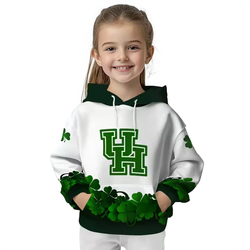 houston cougars lucky motif white green hoodie top rated houston cougars lucky motif white green hoodie top rated