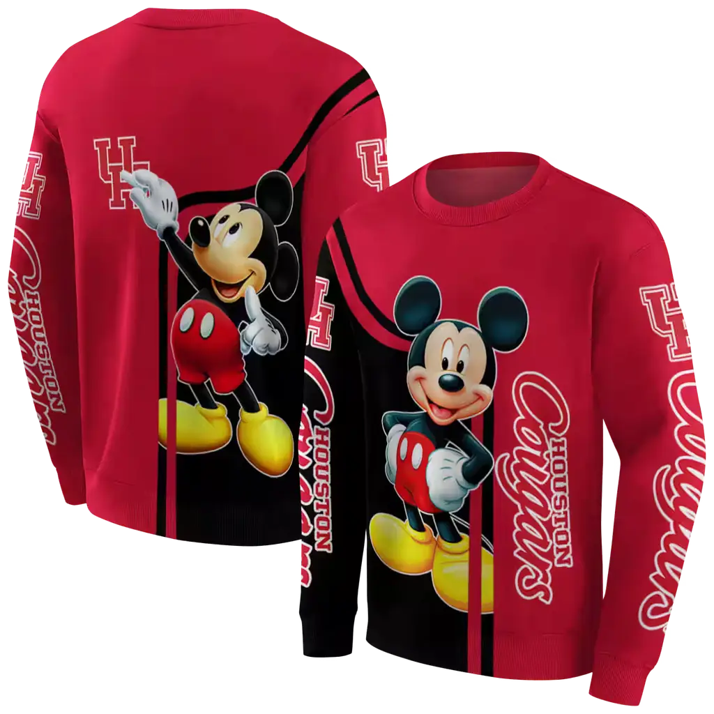 houston cougars mickey mouse red black hoodie premium grade houston cougars mickey mouse red black hoodie premium grade