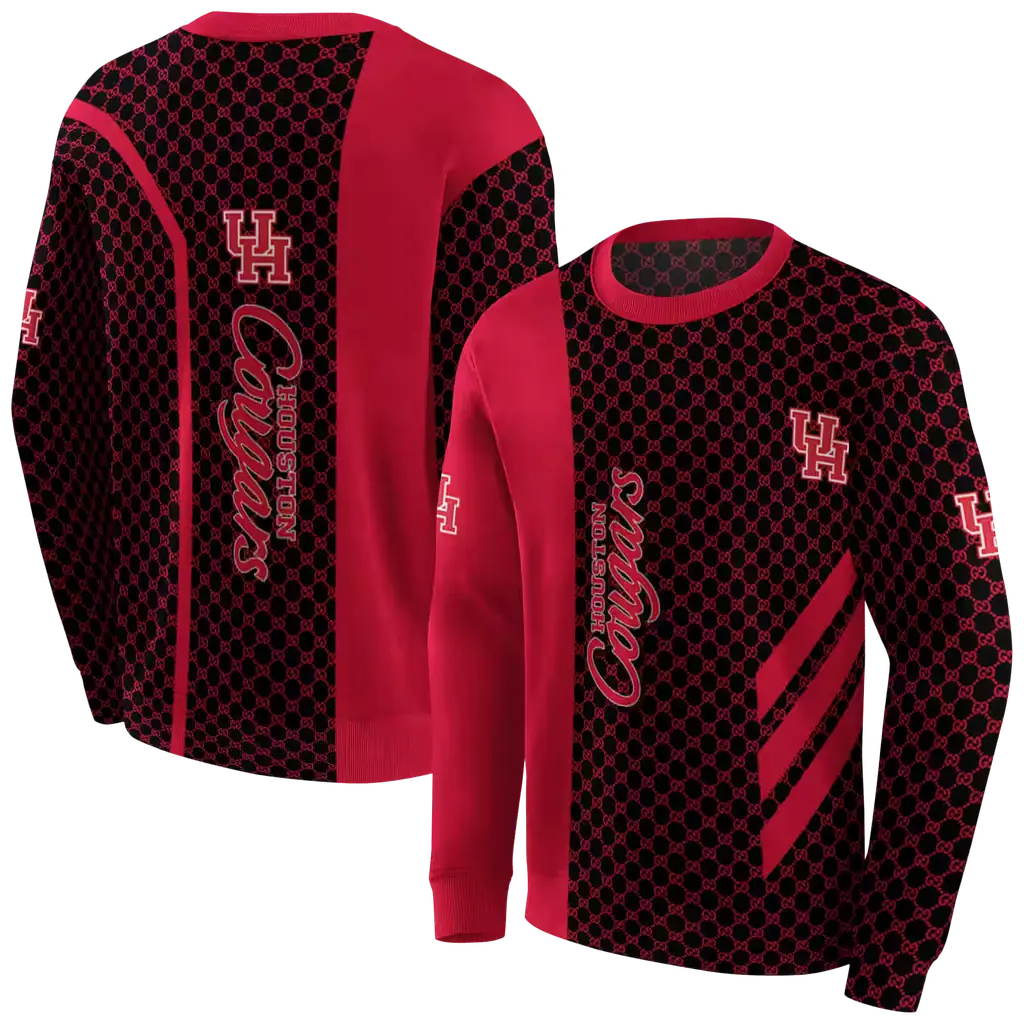 houston cougars monogram pattern red hoodie premium grade houston cougars monogram pattern red hoodie premium grade