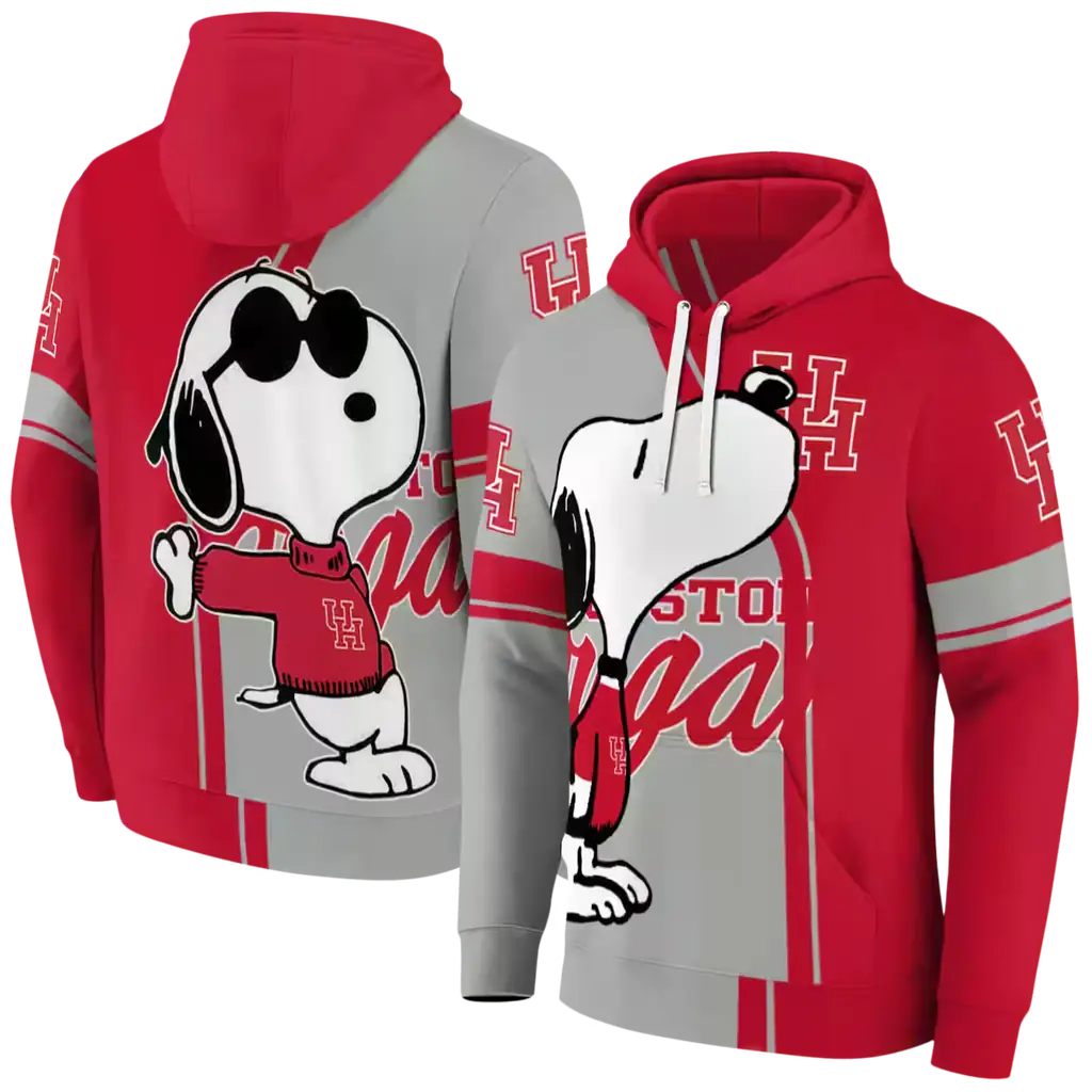 houston cougars playful snoopy red hoodie fashion forward houston cougars playful snoopy red hoodie fashion forward