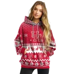 houston cougars reindeer motif red hoodie best selling