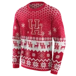 houston cougars reindeer motif red hoodie best selling