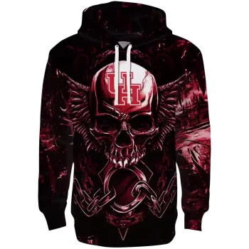 houston cougars skull artwork red black hoodie best selling