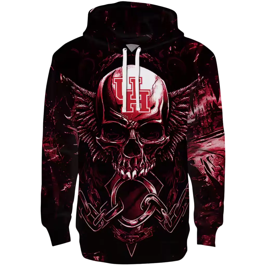 houston cougars skull artwork red black hoodie best selling houston cougars skull artwork red black hoodie best selling